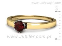 Pierścionek z granatem z żółtego i białego złota 585 - p16190zbgr- 2