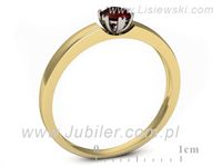 Pierścionek z granatem z żółtego i białego złota 585 - p16190zbgr- 3