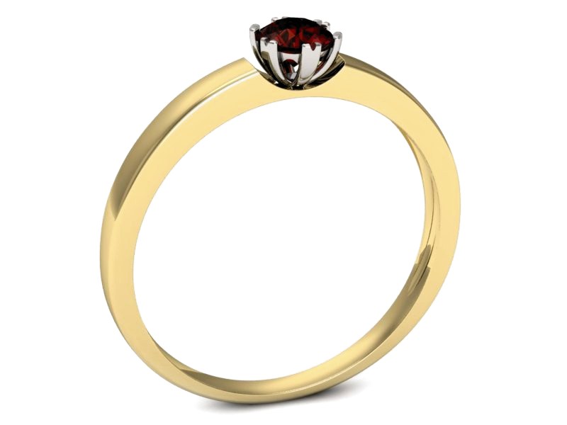 Pierścionek z granatem żółte białe złoto - p16190zbgr — zdjęcie 3