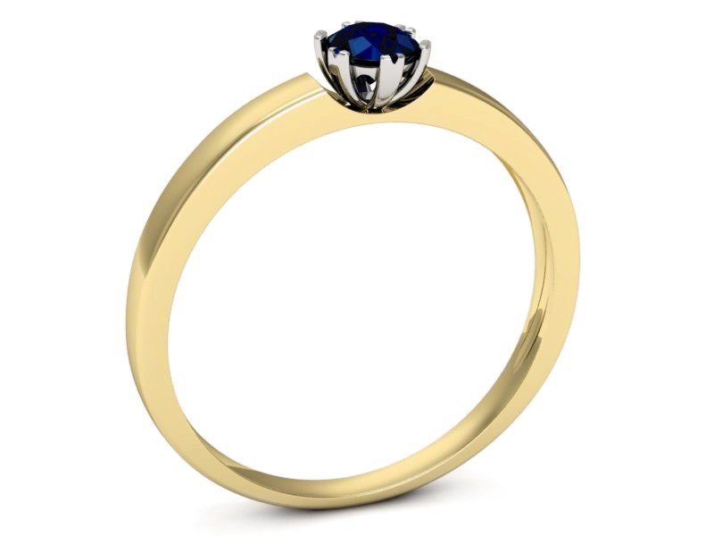 Pierścionek z szafirem żółte białe złoto - p16190zbsz — zdjęcie 3