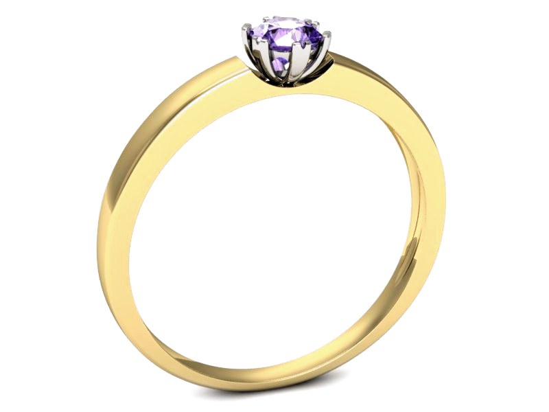 Pierścionek z tanzanitem żółte białe złoto - p16190zbt — zdjęcie 3