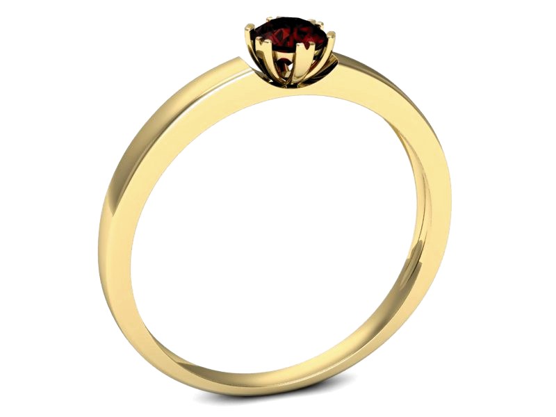 Złoty pierścionek z granatem żółte złoto - p16190zgr — zdjęcie 3