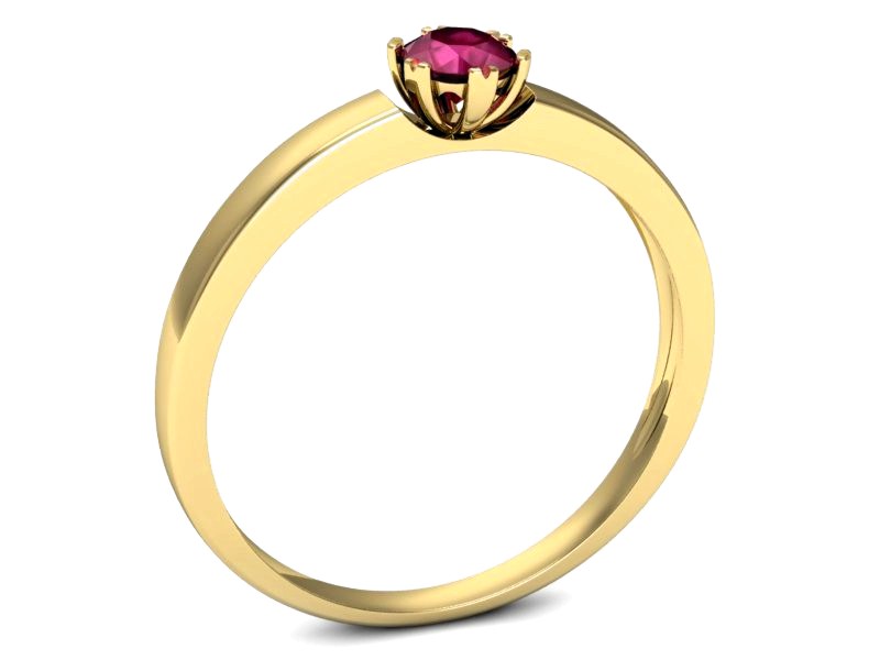 Złoty pierścionek z rubinem żółte złoto - p16190zr — zdjęcie 3