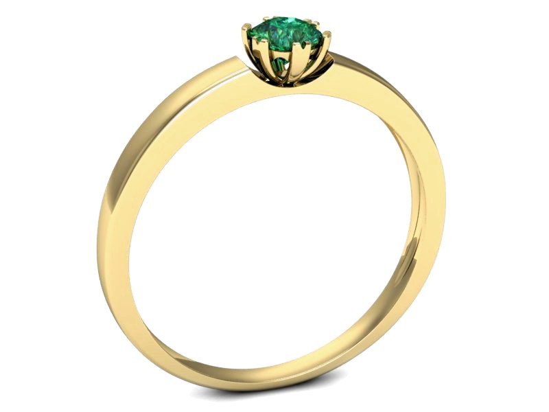 Złoty pierścionek żółte złoto ze szmaragdem - p16190zsm — zdjęcie 3