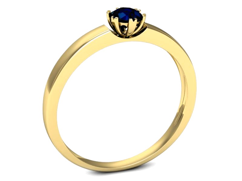 Złoty pierścionek z szafirem żółte złoto - p16190zsz — zdjęcie 3