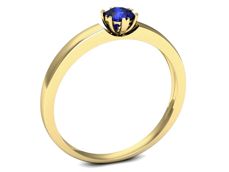 Złoty pierścionek z szafirem żółte złoto szafir - p16190zszc — zdjęcie 3