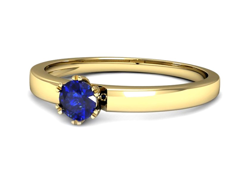 Złoty pierścionek z szafirem żółte złoto szafir - p16190zszc — zdjęcie 2