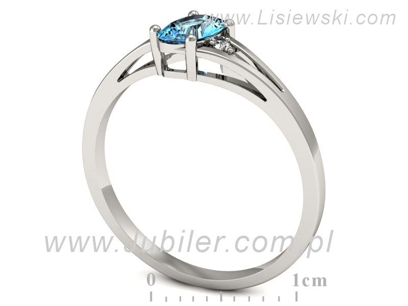 Pierścionek z topazem i brylantami - p16192ba — zdjęcie 3