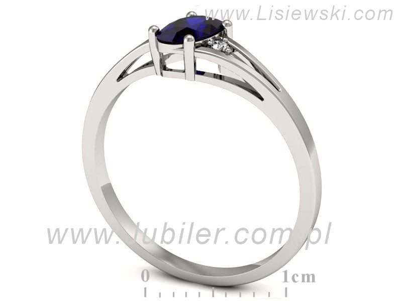 Złoty pierścionek ze spinelem i brylantami - p16192bsp — zdjęcie 3