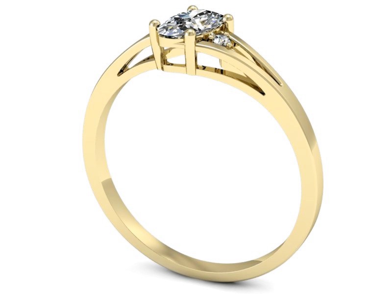 Złoty pierścionek z diamentami żółte złoto - p16192z — zdjęcie 3