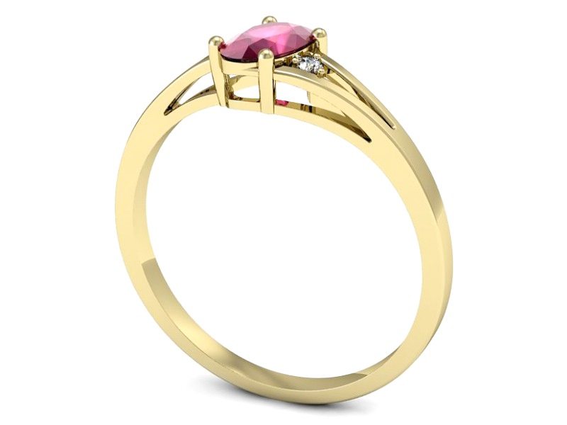 Pierścionek z rubinem i brylantami - p16192zr — zdjęcie 3