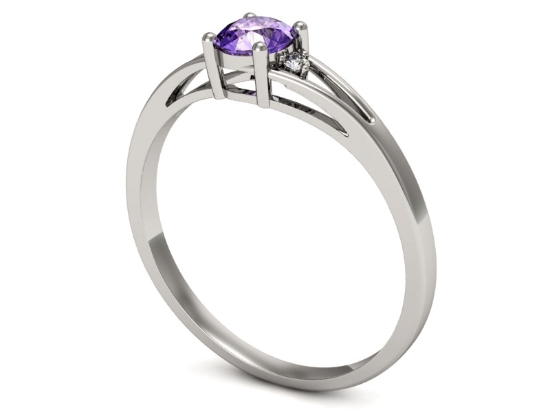 Pierścionek z tanzanitem białe złoto z brylantami - p16193bt — zdjęcie 3