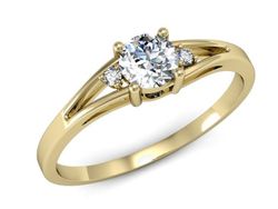 Złoty pierścionek z diamentami żółte złoto 585 - p16193z
