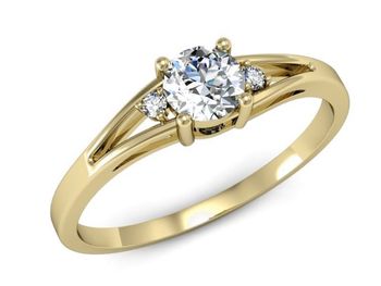 Złoty pierścionek z diamentami żółte złoto 585 - p16193z - 1