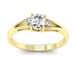 Złoty pierścionek z diamentami żółte złoto - p16193z