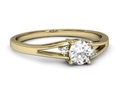 Złoty pierścionek z diamentami żółte złoto 585 - p16193z - 2