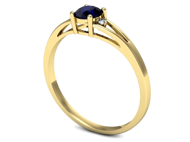 Pierścionek ze spinelem i brylantami żółte złoto - p16193zsp — zdjęcie 3