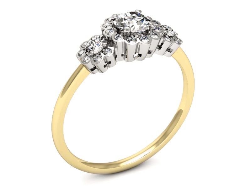 Pierścionek zaręczynowy z brylantami - p16196zb — zdjęcie 3