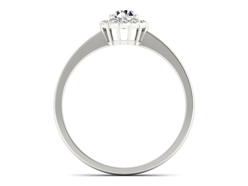 Złoty pierścionek z brylantami białe złoto - p16197b — zdjęcie 2