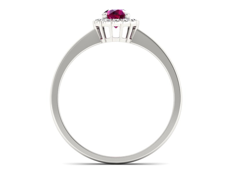 Pierścionek z rubinem i brylantami białe złoto - p16197br — zdjęcie 2