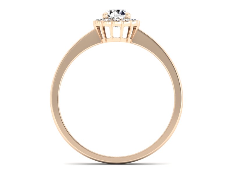 Złoty pierścionek z brylantami różowe złoto - p16197c — zdjęcie 2