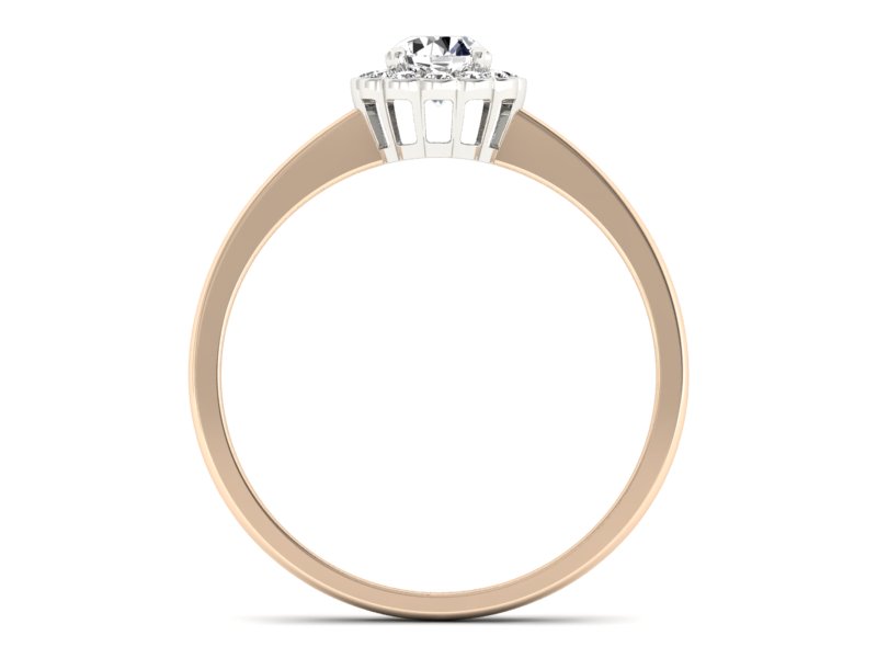 Pierścionek z brylantami białe różowe złoto - p16197cb — zdjęcie 2