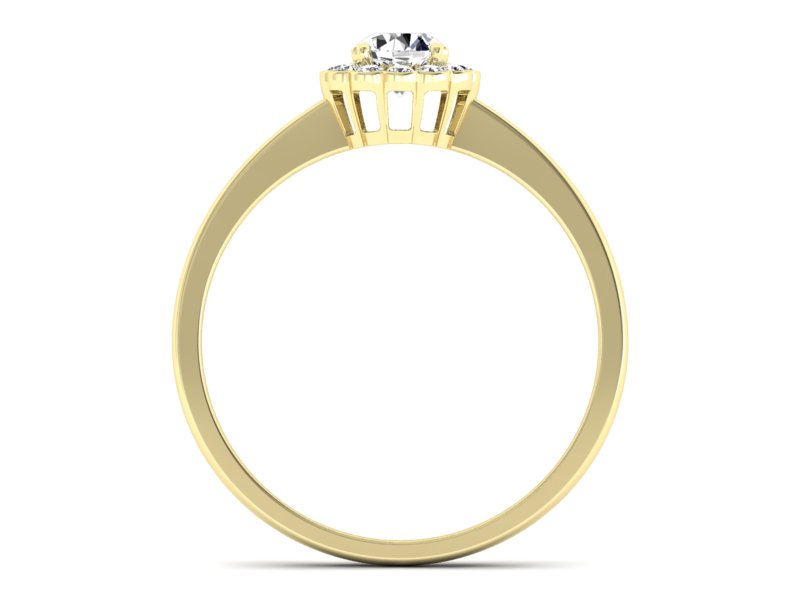 Złoty pierścionek z brylantami żółte złoto - p16197z — zdjęcie 2