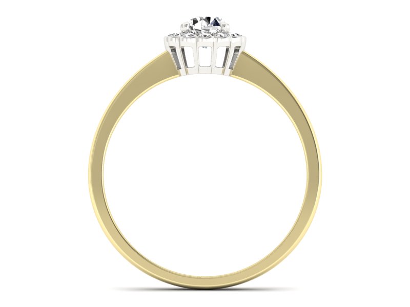 Pierścionek z diamentami żółte i białe złoto - p16197zb — zdjęcie 2