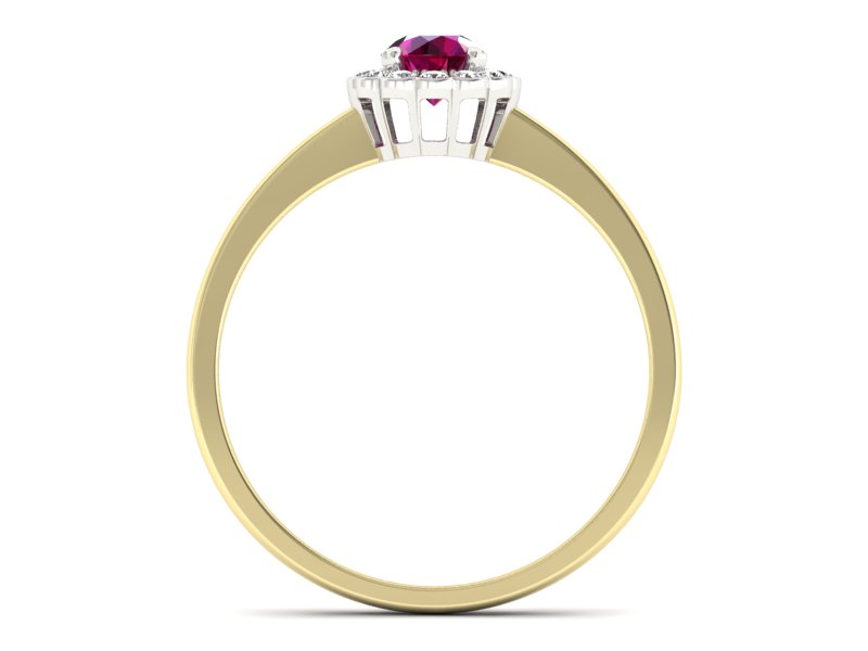 Pierścionek z rubinem i diamentami - p16197zbr — zdjęcie 2