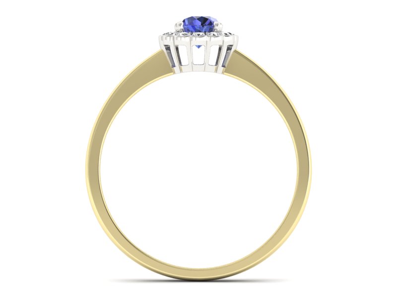 Pierścionek z tanzanitem i brylantami - p16197zbt — zdjęcie 2