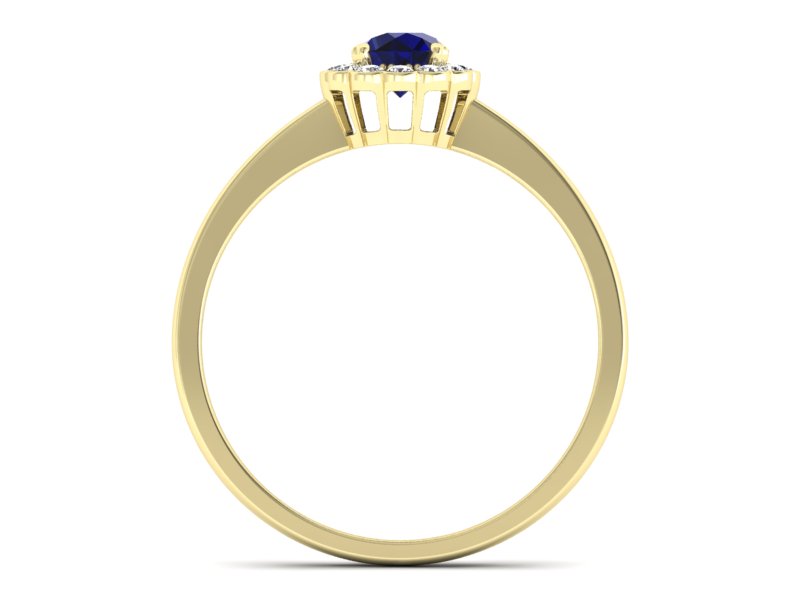 Pierścionek ze spinelem i diamentami żółte złoto - p16197zsp — zdjęcie 2