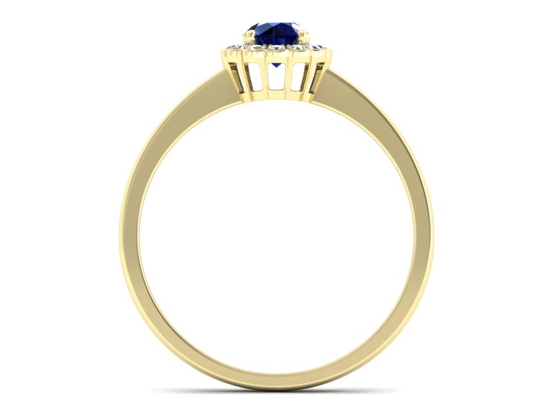Pierścionek zaręczynowy z szafirem i brylantami - p16197zsz — zdjęcie 2