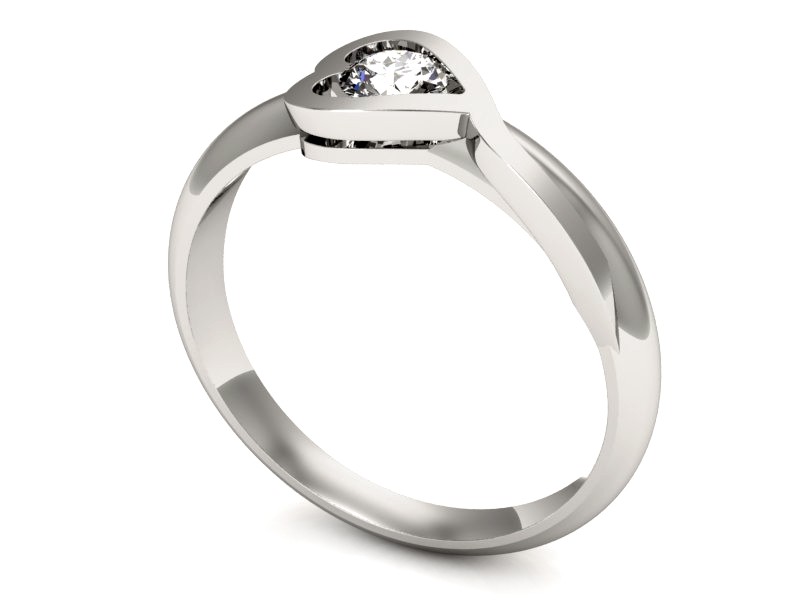 Pierścionek zaręczynowy z brylantem - p16198b — zdjęcie 3