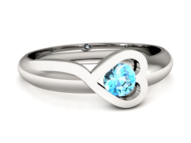 Złoty pierścionek z topazem białe złoto - p16198ba — zdjęcie 3