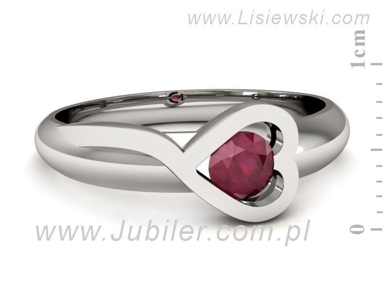 Złoty pierścionek z rubinem białe złoto - p16198br — zdjęcie 2