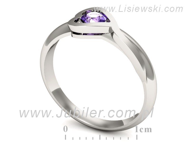 Złoty pierścionek z tanzanitem białe złoto - p16198bt — zdjęcie 3