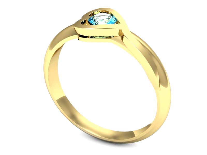Złoty pierścionek z topazem żółte złoto - p16198za — zdjęcie 3