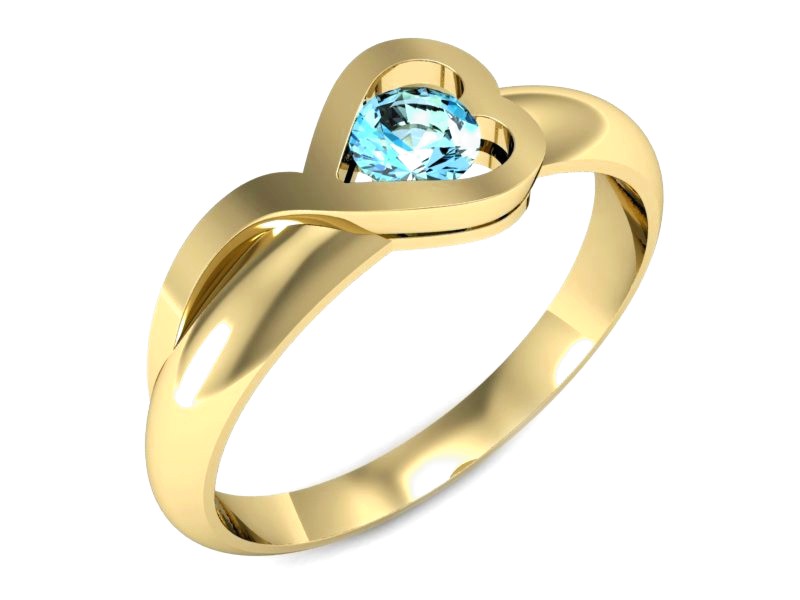 Złoty pierścionek z topazem żółte złoto - p16198za