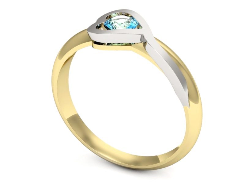 Pierścionek z topazem żółte białe złoto - p16198zba — zdjęcie 3