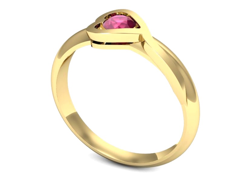 Złoty pierścionek z rubinem żółte złoto - p16198zr — zdjęcie 3