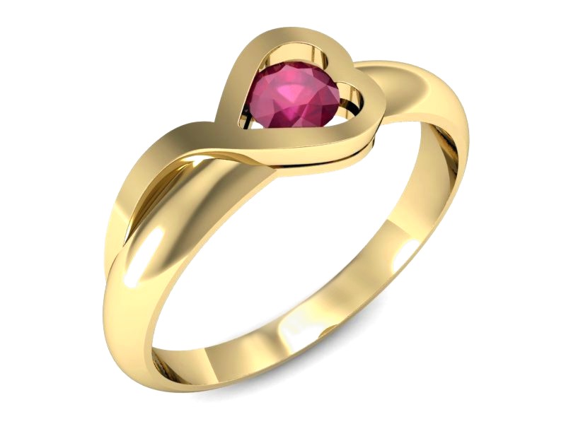 Złoty pierścionek z rubinem żółte złoto - p16198zr