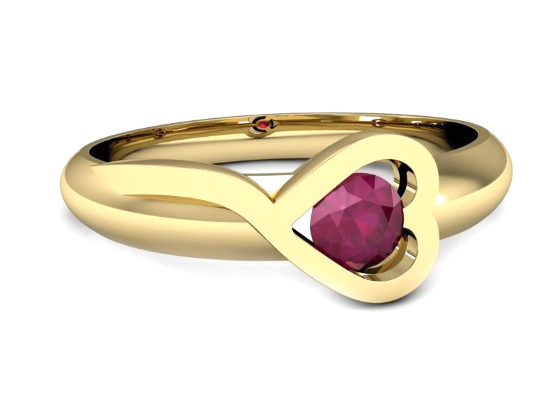Złoty pierścionek z rubinem żółte złoto - p16198zr — zdjęcie 2