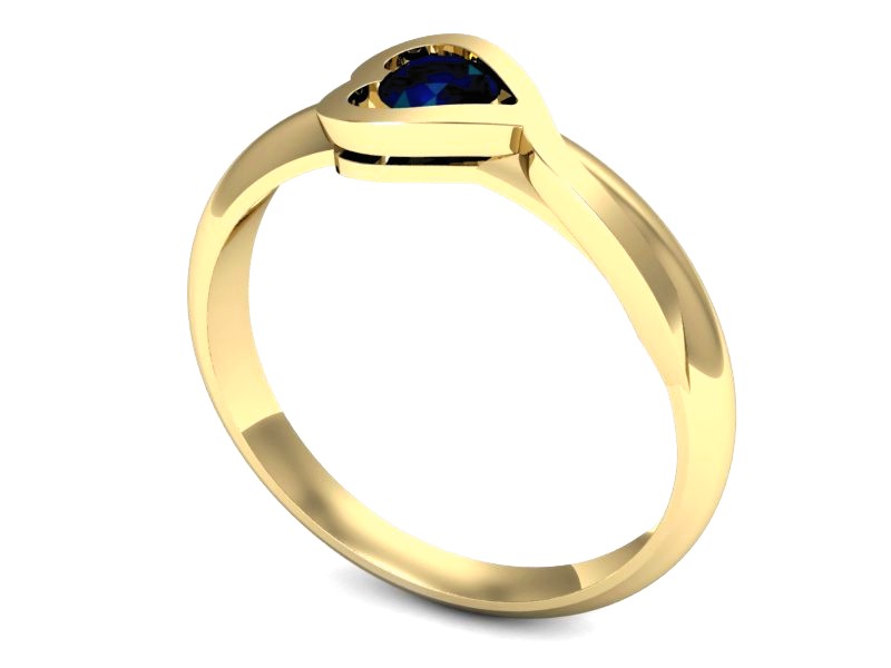 Złoty pierścionek z szafirem żółte złoto - p16198zsz — zdjęcie 3