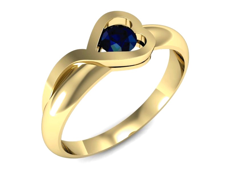 Złoty pierścionek z szafirem żółte złoto - p16198zsz