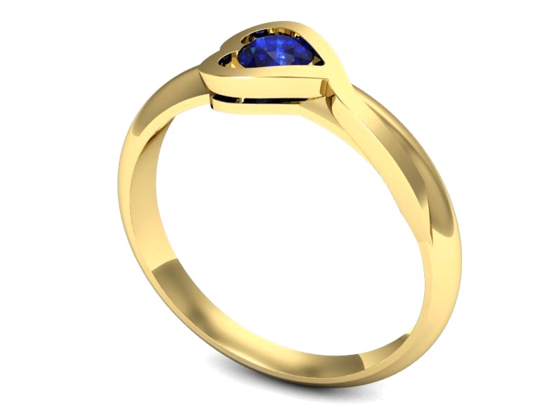 Złoty pierścionek z szafirem żółte złoto szafir - p16198zszc — zdjęcie 3