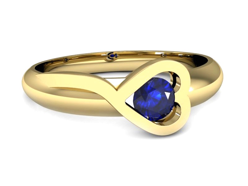 Złoty pierścionek z szafirem żółte złoto szafir - p16198zszc — zdjęcie 2