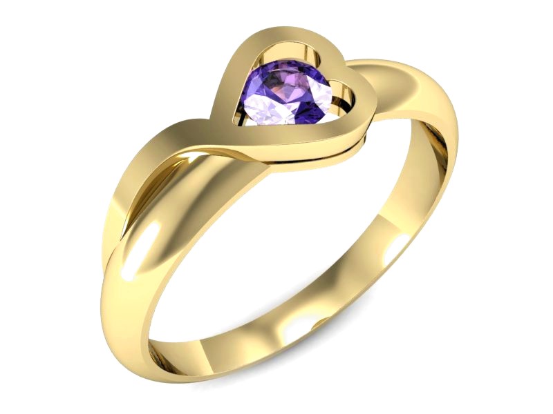 Złoty pierścionek z tanzanitem żółte złoto - p16198zt