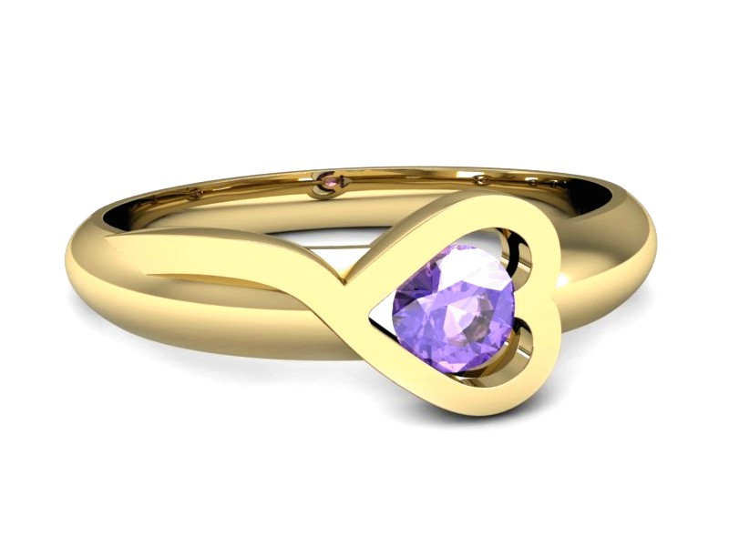 Złoty pierścionek z tanzanitem żółte złoto - p16198zt — zdjęcie 2