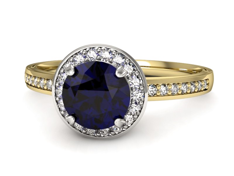 Pierścionek ze spinelem i brylantami - p16199zbsp — zdjęcie 2