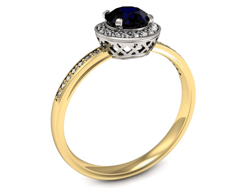 Pierścionek ze spinelem i brylantami - p16199zbsp — zdjęcie 3